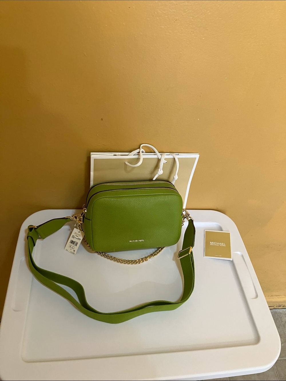 Michael Kors Willow Pebbled Leather Crossbody Bag in Green